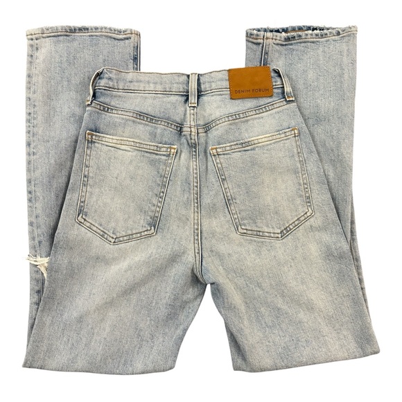 Denim Forum Arlo High Rise Straight Jeans - Light Blue - Picture 5 of 6